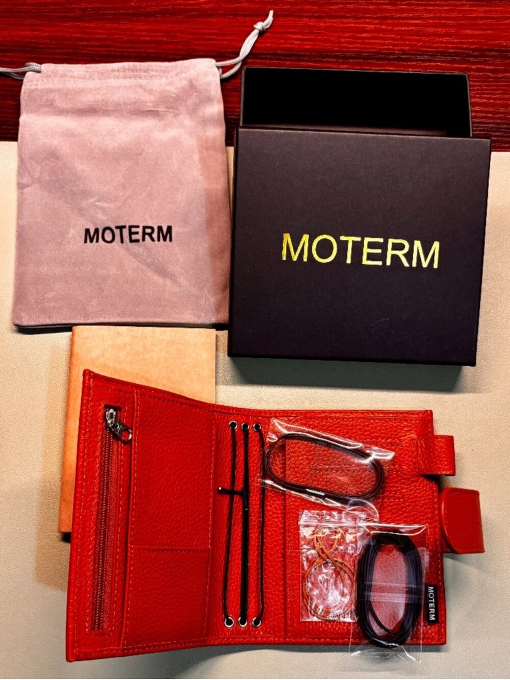 MOTERM Brown/tan Leather Organizer Notebook Cover - Picture 4 of 10